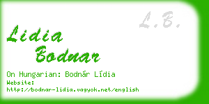 lidia bodnar business card